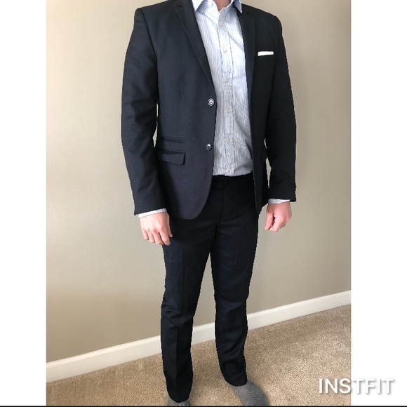 dark navy blue slim fit suit